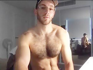 Sexy pits uncut guy oozing precum