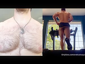 Muscle Stud Masturbating After Cardio Session