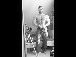 Hairy Muscle Stud Posing/Flexing