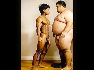 Muscle Boy Makes Fat Man Cum