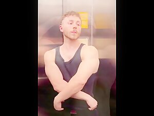 Brazilian athlete flex and cum