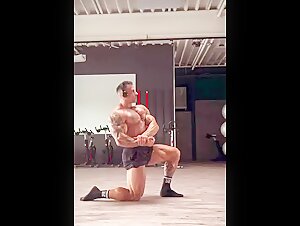 Dominico practice his posing routine