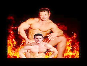 Bodybuilders thong wrestling