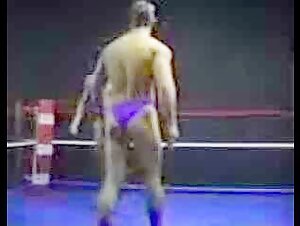 Muscle guys thong wrestling