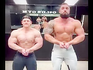 Caleb and Carson flexing