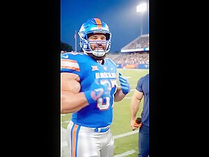 AI Uniformed Football Player Muscles